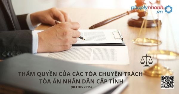 Thẩm quyền của các Tòa chuyên trách Tòa án nhân dân cấp tỉnh -Tư vấn, hỗ trợ pháp lý nhanh