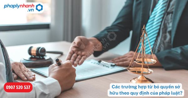 Các trường hợp từ bỏ quyền sở hữu theo quy định của pháp luật? 1 Các trường hợp từ bỏ quyền sở hữu theo quy định của pháp luật-Hỗ trợ, tư vấn pháp lý nhanh