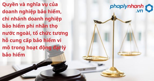 Quyền và nghĩa vụ của doanh nghiệp bảo hiểm, chi nhánh doanh nghiệp bảo hiểm phi nhân thọ nước ngoài, tổ chức tương hỗ cung cấp bảo hiểm vi mô trong hoạt động đại lý bảo hiểm như thế nào theo luật kinh doanh bảo hiểm 2022? 1 Quyền và nghĩa vụ của doanh nghiệp bảo hiểm, chi nhánh doanh nghiệp bảo hiểm phi nhân thọ nước ngoài, tổ chức tương hỗ cung cấp bảo hiểm vi mô trong hoạt động đại lý bảo hiểm
