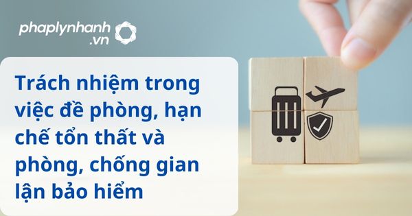 Trách nhiệm trong việc đề phòng, hạn chế tổn thất và phòng, chống gian lận bảo hiểm theo luật kinh doanh bảo hiểm 2022? 1 Trách nhiệm trong việc đề phòng, hạn chế tổn thất và phòng, chống gian lận bảo hiểm - hỗ trợ, tư vấn pháp lý nhanh