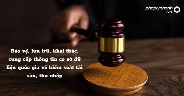 Bảo vệ, lưu trữ, khai thác, cung cấp thông tin cơ sở dữ liệu quốc gia về kiểm soát tài sản, thu nhập như thế nào? 22 Bảo vệ, lưu trữ, khai thác, cung cấp thông tin cơ sở dữ liệu quốc gia về kiểm soát tài sản, thu nhập - hỗ trợ, tư vấn pháp lý nhanh