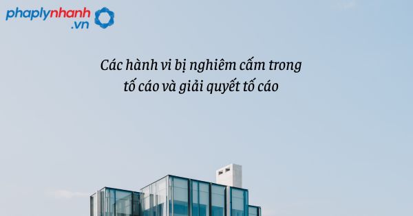 Các hành vi bị nghiêm cấm trong tố cáo và giải quyết tố cáo - hỗ trợ, tư vấn pháp lý nhanh