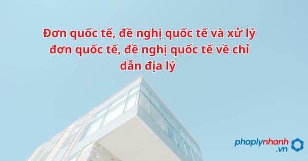 Đơn quốc tế, đề nghị quốc tế và xử lý đơn quốc tế, đề nghị quốc tế về chỉ dẫn địa lý như thế nào? 1 Đơn quốc tế, đề nghị quốc tế và xử lý đơn quốc tế, đề nghị quốc tế về chỉ dẫn địa lý - hỗ trợ, tư vấn pháp lý nhanh