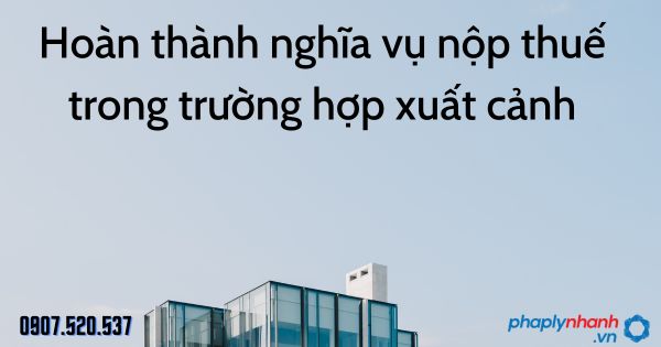 Hoàn thành nghĩa vụ nộp thuế trong trường hợp xuất cảnh 17 Hoàn thành nghĩa vụ nộp thuế trong trường hợp xuất cảnh - tư vấn hỗ trợ pháp lý nhanh