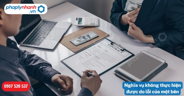 Nghĩa vụ không thực hiện được do lỗi của một bên được quy định như thế nào? 1 Nghĩa vụ không thực hiện được do lỗi của một bên-Hỗ trợ, tư vấn pháp lý nhanh
