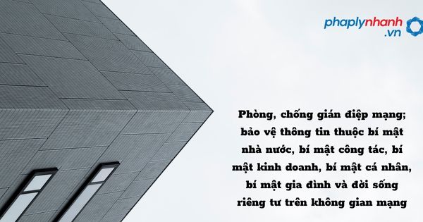 Phòng, chống gián điệp mạng; bảo vệ thông tin thuộc bí mật nhà nước, bí mật công tác, bí mật kinh doanh, bí mật cá nhân, bí mật gia đình và đời sống riêng tư trên không gian mạng như thế nào? 1 Phòng, chống gián điệp mạng; bảo vệ thông tin thuộc bí mật nhà nước, bí mật công tác, bí mật kinh doanh, bí mật cá nhân, bí mật gia đình và đời sống riêng tư trên không gian mạng - hỗ trợ, tư vấn pháp lý nhanh