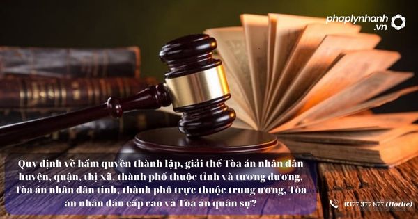 Quy định về thẩm quyền thành lập, giải thể Tòa án nhân dân huyện, quận, thị xã, thành phố thuộc tỉnh và tương đương, Tòa án nhân dân tỉnh, thành phố trực thuộc trung ương, Tòa án nhân dân cấp cao và Tòa án quân sự? 3 Tòa án nhân dân - Tư vấn, hỗ trợ pháp lý nhanh