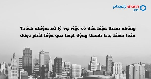 Trách nhiệm xử lý vụ việc có dấu hiệu tham nhũng được phát hiện qua hoạt động thanh tra, kiểm toán như thế nao? 1 Trách nhiệm xử lý vụ việc có dấu hiệu tham nhũng được phát hiện qua hoạt động thanh tra, kiểm toán - hỗ trợ, tư vấn pháp lý nhanh