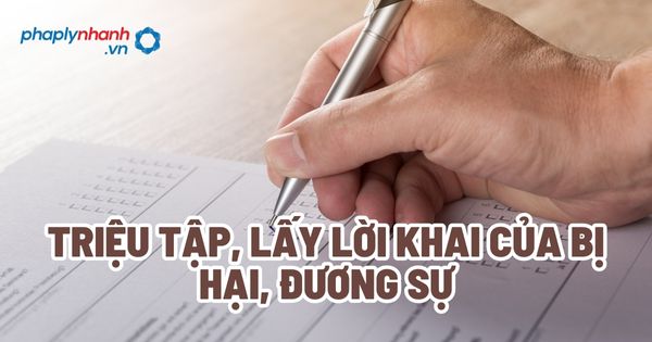 Triệu tập, lấy lời khai của bị hại, đương sự - Tư vấn, hỗ trợ pháp lý nhanh