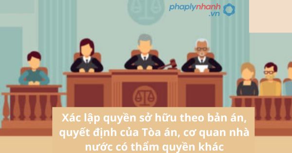 Xác lập quyền sở hữu theo bản án, quyết định của Tòa án, cơ quan nhà nước có thẩm quyền khác 1 Xác lập quyền sở hữu theo bản án, quyết định của Tòa án, cơ quan nhà nước có thẩm quyền khác