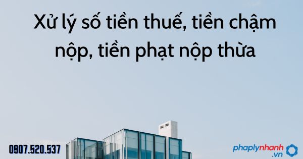 Xử lý số tiền thuế, tiền chậm nộp, tiền phạt nộp thừa theo Luật quản lý thuế 2019 1 Xử lý số tiền thuế, tiền chậm nộp, tiền phạt nộp thừa - tư vấn hỗ trợ pháp lý nhanh