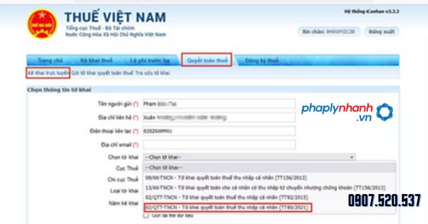 Hướng Dẫn Tự Quyết Toán thuế Thu nhập cá nhân Online 2023 5 bước 2.1 thuế thu nhập cá nhân - tư vấn hỗ trợ pháp lý nhanh