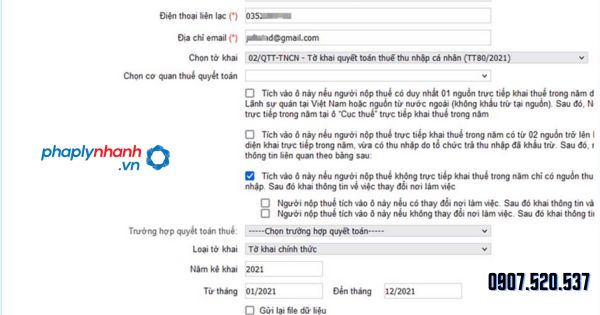 Hướng Dẫn Tự Quyết Toán thuế Thu nhập cá nhân Online 2023 6 bước 2.3 thuế thu nhập cá nhân - tư vấn hỗ trợ pháp lý nhanh