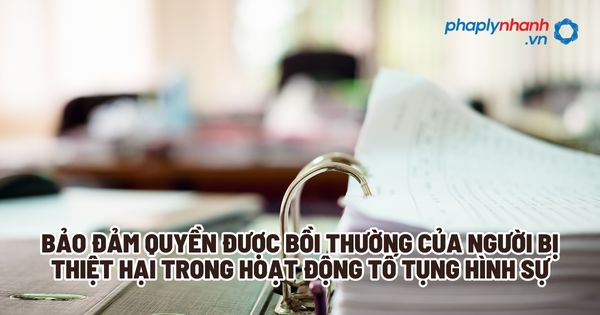 Bảo đảm quyền được bồi thường của người bị thiệt hại trong hoạt động tố tụng hình sự? 1 Bảo đảm quyền được bồi thường của người bị thiệt hại trong hoạt động tố tụng hình sự - Tư vấn, hỗ trợ pháp lý nhanh