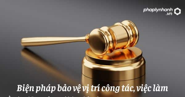 Quy định biện pháp bảo vệ vị trí công tác, việc làm như thế nào? 1 Biện pháp bảo vệ vị trí công tác, việc làm - hỗ trợ, tư vấn pháp lý nhanh