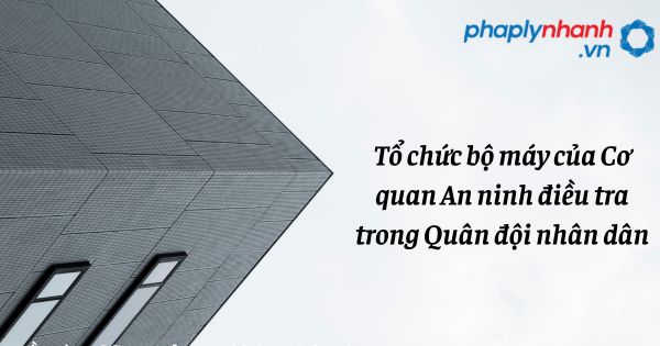 Tổ chức bộ máy của Cơ quan An ninh điều tra trong Quân đội nhân dân - hỗ trợ, tư vấn pháp lý nhanh