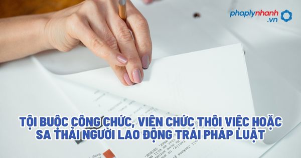Tội buộc công chức, viên chức thôi việc hoặc sa thải người lao động trái pháp luật trong BLHS 2015? 1 Tội buộc công chức, viên chức thôi việc hoặc sa thải người lao động trái pháp luật - Tư vấn, hỗ trợ pháp lý nhanh