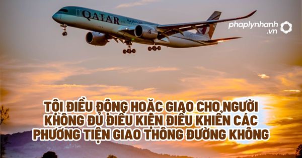 Giao cho người không đủ điều kiện điều khiển các phương tiện giao thông đường không 1 Tội điều động hoặc giao cho người không đủ điều kiện điều khiển các phương tiện giao thông đường không - Tư vấn, hỗ trợ pháp lý nhanh