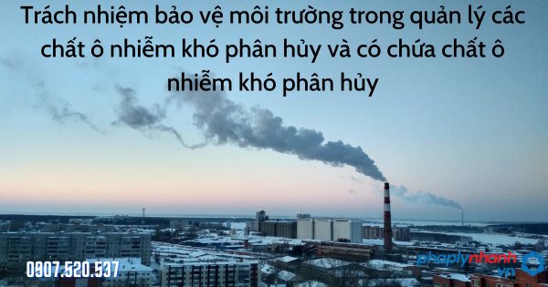 Trách nhiệm bảo vệ môi trường trong quản lý các chất ô nhiễm khó phân hủy và có chứa chất ô nhiễm khó phân hủy 1 Trách nhiệm bảo vệ môi trường trong quản lý các chất ô nhiễm khó phân hủy và có chứa chất ô nhiễm khó phân hủy - tư vấn hỗ trợ pháp lý nhanh