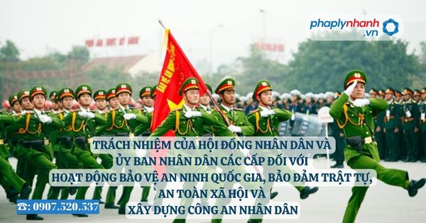 Trách nhiệm của Hội đồng nhân dân và Ủy ban nhân dân các cấp đối với hoạt động bảo vệ an ninh quốc gia, bảo đảm trật tự, an toàn xã hội và xây dựng Công an nhân dân 1 Trách nhiệm của Hội đồng nhân dân và Ủy ban nhân dân các cấp đối với hoạt động bảo vệ an ninh quốc gia, bảo đảm trật tự, an toàn xã hội và xây dựng Công an nhân dân