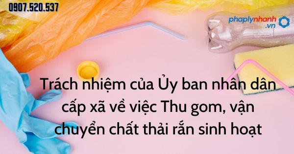 Thu gom, vận chuyển chất thải rắn sinh hoạt: Trách nhiệm của Ủy ban nhân dân cấp xã 9 Trách nhiệm của Ủy ban nhân dân cấp xã về việc Thu gom, vận chuyển chất thải rắn sinh hoạt - tư vấn hỗ trợ pháp lý nhanh