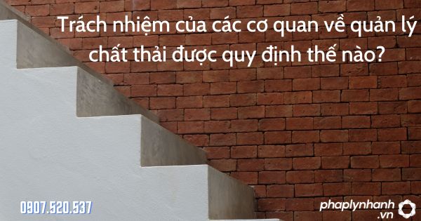 Trách nhiệm của các cơ quan về quản lý chất thải được quy định thế nào? 1 Trách nhiệm của các cơ quan về quản lý chất thải - tư vấn hỗ trợ pháp lý nhanh