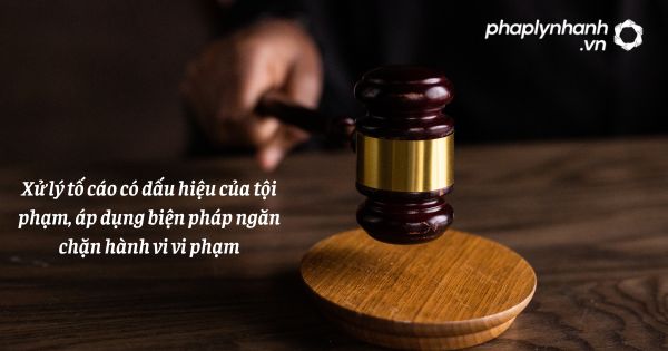 Xử lý tố cáo có dấu hiệu của tội phạm, áp dụng biện pháp ngăn chặn hành vi vi phạm như thế nào? 1 Xử lý tố cáo có dấu hiệu của tội phạm, áp dụng biện pháp ngăn chặn hành vi vi phạm - hỗ trợ, tư vấn pháp lý nhanh