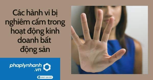 Các hành vi bị cấm trong hoạt động kinh doanh bất động sản 1 Các hành vi bị nghiêm cấm trong hoạt động kinh doanh bất động sản