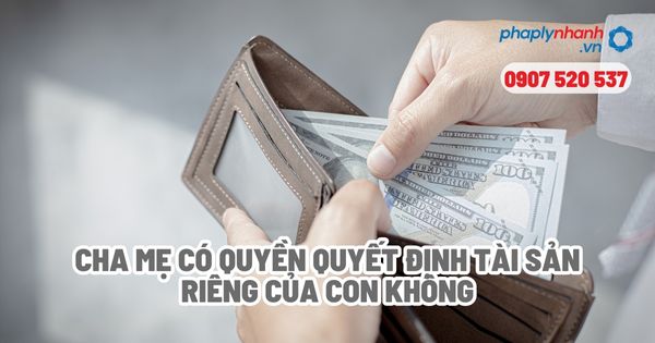 Cha mẹ có quyền bán tài sản riêng của con hay không? 1 Cha mẹ có quyền quản lý tài sản riêng của của con cái như thế nào? Cha mẹ có được bán tài sản riêng của con hay không? - Tư vấn, hỗ trợ pháp lý nhanh