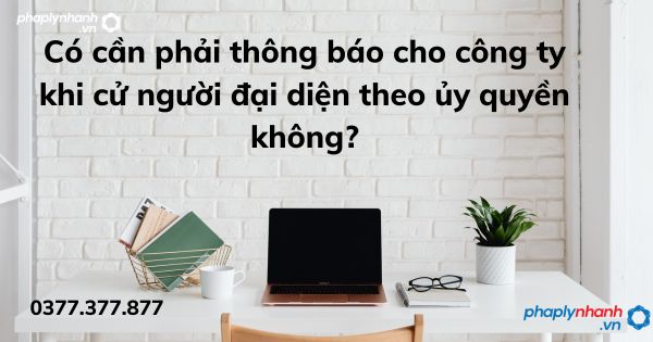 Có cần phải thông báo cho công ty khi cử người đại diện theo ủy quyền không? 1 Có cần phải thông báo cho công ty khi cử người đại diện theo ủy quyền không - tư vấn hỗ trợ pháp lý nhanh