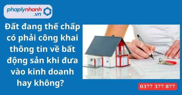 Đất đang thế chấp có phải công khai thông tin về bất động sản khi đưa vào kinh doanh hay không? 1 Đất đang thế chấp có phải công khai thông tin về bất động sản khi đưa vào kinh doanh hay không