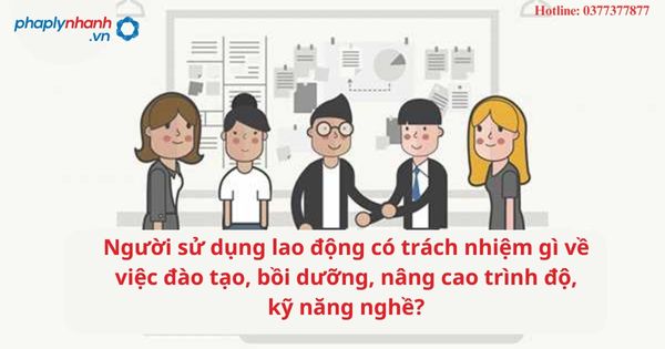 Người sử dụng lao động có trách nhiệm gì về việc đào tạo, bồi dưỡng, nâng cao trình độ, kỹ năng nghề? 1 Người sử dụng lao động có trách nhiệm gì về việc đào tạo, bồi dưỡng, nâng cao trình độ, kỹ năng nghề?