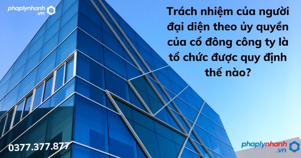 Trách nhiệm của người đại diện theo ủy quyền của cổ đông công ty là tổ chức được quy định thế nào? 1 Trách nhiệm của người đại diện theo ủy quyền của cổ đông công ty là tổ chức được quy định thế nào - tư vấn hỗ trợ pháp lý nhanh