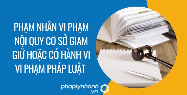 PHẠM NHÂN VI PHẠM NỘI QUY CƠ SỞ GIAM GIỮ HOẶC CÓ HÀNH VI VI PHẠM PHÁP LUẬT 1 phạm nhân vi phạm nội quy cơ sở giam giữ hoặc có hành vi vi phạm pháp luật - Tư vấn hỗ trợ phaplynhanh
