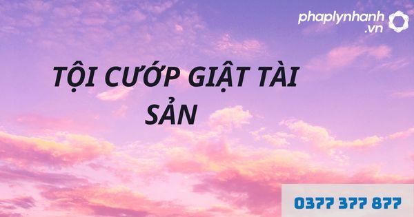 Cướp giật tài sản là gì? Tội cướp giật tài sản theo Bộ luật hình sự? 1 tội cướp giật tài sản được - hỗ trợ, tư vấn pháp lý nhanh