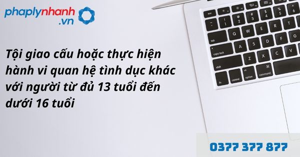 Giao cấu là gì? Quy định về tội giao cấu hoặc thực hiện hành vi quan hệ tình dục khác với người từ đủ 13 tuổi đến dưới 16 tuổi như thế nào? 1 tội giao cấu hoặc thực hiện hành vi quan hệ tình dục khác với người từ đủ 13 tuổi đến dưới 16 tuổi - hỗ trợ, tư vấn pháp lý nhanh
