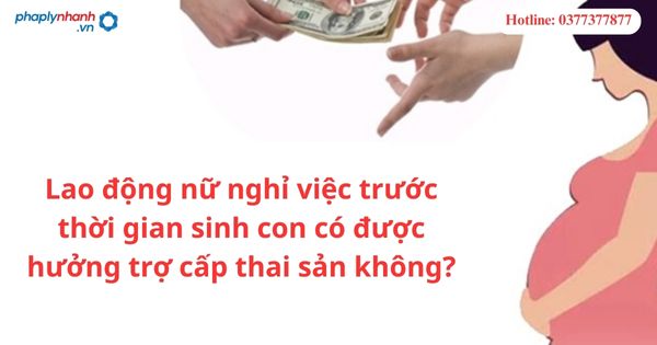 Lao động nữ nghỉ việc trước thời gian sinh con có được hưởng trợ cấp thai sản không-hỗ trợ tư vấn pháp lý