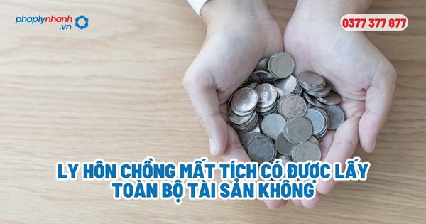 Ly hôn chồng mất tích có được lấy toàn bộ tài sản không? 1 Ly hôn chồng mất tích có được lấy toàn bộ tài sản không - Tư vấn, hỗ trợ pháp lý nhanh