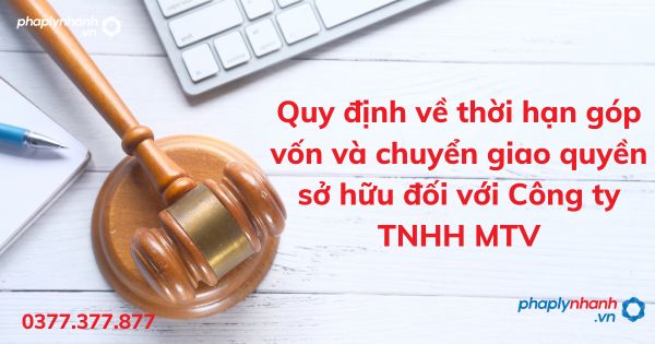 Quy định về thời hạn góp vốn và chuyển giao quyền sở hữu đối với Công ty TNHH MTV 1 Quy định về thời hạn góp vốn và chuyển giao quyền sở hữu đối với Công ty TNHH MTV - tư vấn hỗ trợ pháp lý nhanh