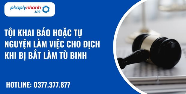 Tội khai báo hoặc tự nguyện làm việc cho địch khi bị bắt làm tù binh như thế nào? 28 Tội khai báo hoặc tự nguyện làm việc cho địch khi bị bắt làm tù binh - hỗ trợ, tư vấn pháp lý nhanh