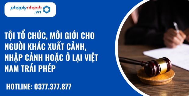 Tội tổ chức, môi giới cho người khác xuất cảnh, nhập cảnh hoặc ở lại Việt Nam trái phép được quy định như thế nào? 4 Tội tổ chức, môi giới cho người khác xuất cảnh, nhập cảnh hoặc ở lại Việt Nam trái phép - hỗ trợ, tư vấn pháp lý nhanh
