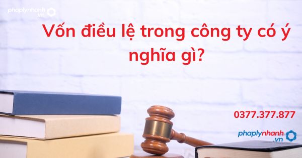 Vốn điều lệ trong công ty có ý nghĩa gì - tư vấn hỗ trợ pháp lý nhanh