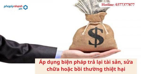 Áp dụng biện pháp tư pháp trả lại tài sản, sửa chữa hoặc bồi thường thiệt hại 1 Áp dụng biện pháp tư pháp trả lại tài sản, sửa chữa hoặc bồi thường thiệt hại