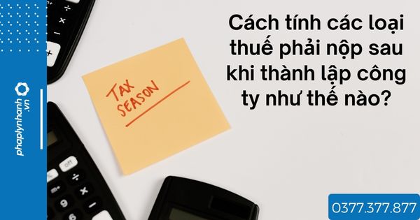 Cách tính các loại thuế phải nộp sau khi thành lập công ty như thế nào - tư vấn hỗ trợ pháp lý nhanh