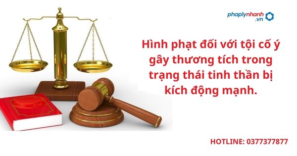 Hình phạt đối với tội cố ý gây thương tích trong trạng thái tinh thần bị kích động mạnh. 1 Hình phạt đối với tội cố ý gây thương tích trong trạng thái tinh thần bị kích động mạnh.