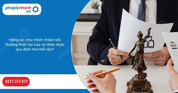Năng lực chịu trách nhiệm bồi thường thiệt hại của cá nhân được quy định như thế nào? 1 Năng lực chịu trách nhiệm bồi thường thiệt hại của cá nhân được quy định như thế nào-Hỗ trợ, tư vấn pháp lý nhanh