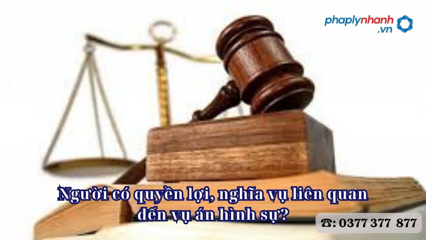 Người có quyền lợi, nghĩa vụ liên quan đến vụ án hình sự? 1 Người có quyền lợi, nghĩa vụ liên quan đến vụ án hình sự - Tư vấn, hỗ trợ pháp lý nhanh
