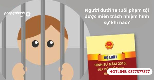 Người dưới 18 tuổi phạm tội được miễn trách nhiệm hình sự khi nào? 1 Người dưới 18 tuổi phạm tội được miễn trách nhiệm hình sự khi nào?