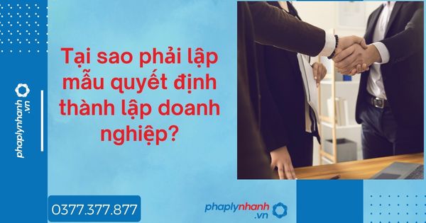 Tại sao phải lập mẫu quyết định thành lập doanh nghiệp - tư vấn hỗ trợ pháp lý nhanh