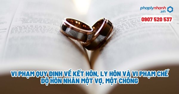 Vi phạm quy định về kết hôn, ly hôn và vi phạm chế độ hôn nhân một vợ, một chồng? 1 Vi phạm quy định về kết hôn, ly hôn và vi phạm chế độ hôn nhân một vợ, một chồng - Tư vấn, hỗ trợ pháp lý nhanh